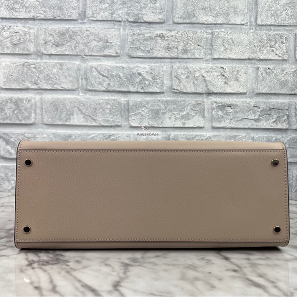 Kate Spade Staci Warm Beige Colorblock Large Satchel Crossbody - Picture 7 of 12